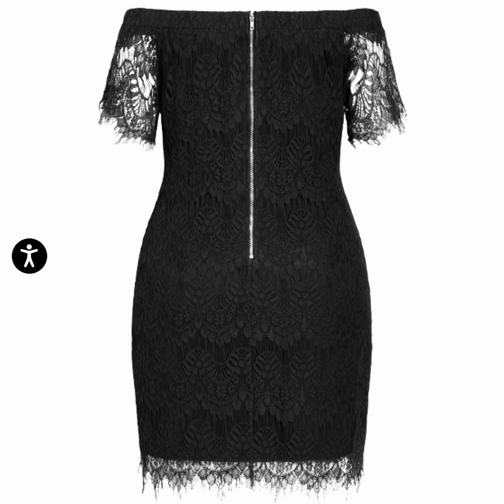 NWT City Chic Black Lace Off Shoulder Dress - Picture 4 of 9